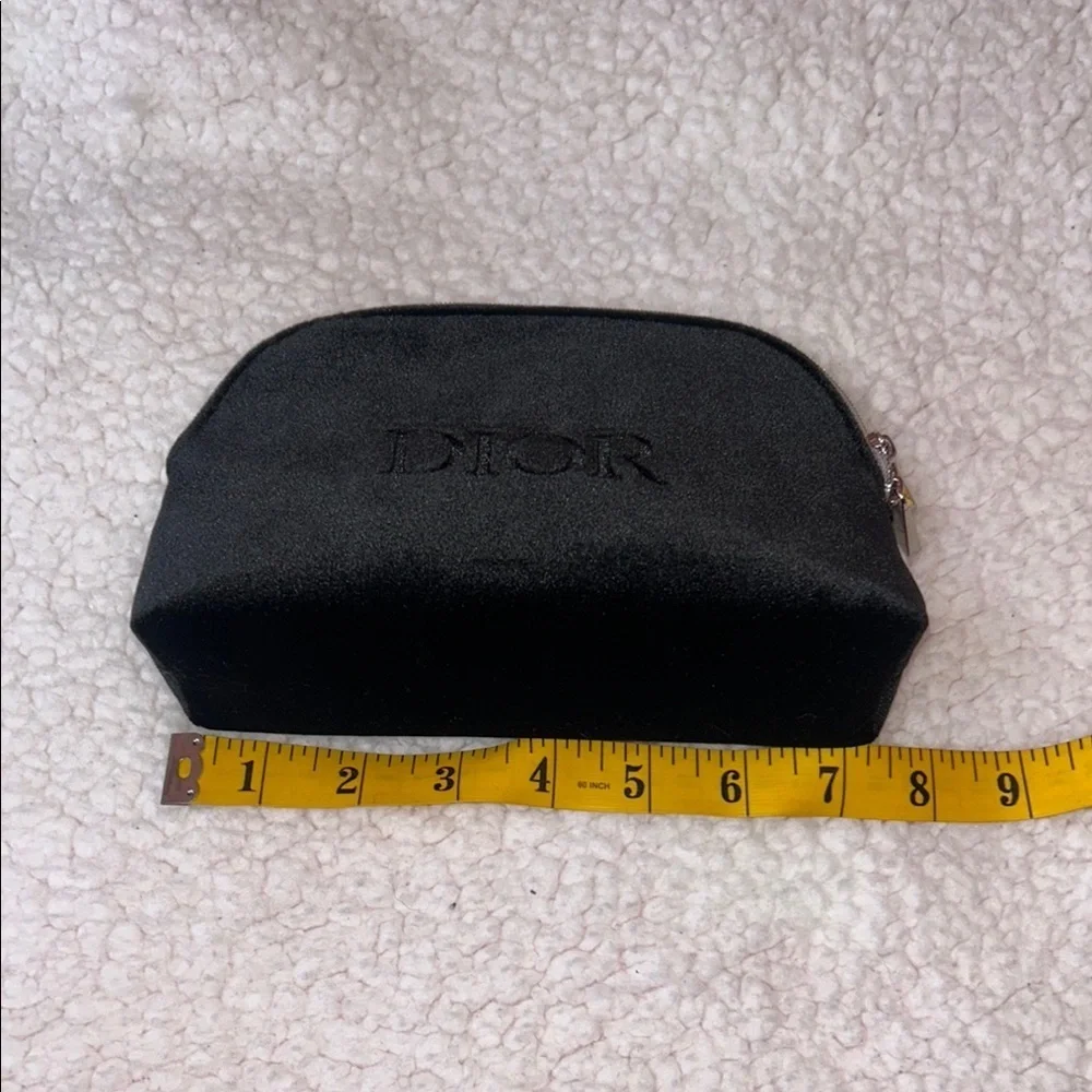 Dior Black velvet and Silver Cosmetic Bag Sleek Minimalist Design